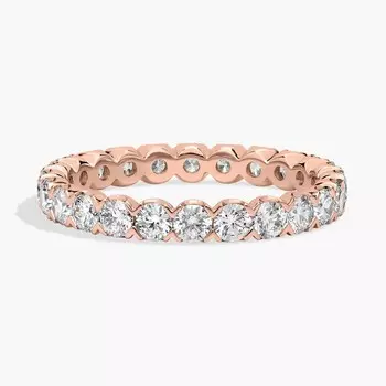 Кольцо-вечность с выращенными в лаборатории бриллиантами «рыбий хвост» из розового золота 14 карат (1 1/2 карата, двойной цвет — FG / VS2-SI1) Blue Nile