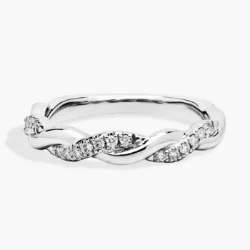 Кольцо ZAC ZAC POSEN Twisting Diamond Ring из 14-каратного белого золота (2,6 мм, 1/5 карата Tw.) Blue Nile