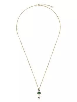Колье Alegra из желтого золота с бриллиантами и изумрудами LEANDRA, золотой