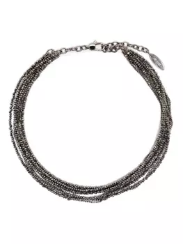 Колье Brunello Cucinelli из стерлингового серебра и ветро, серебряный