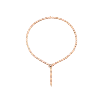 Колье Bulgari в форме змеи из розового золота с полубриллиантовым паве