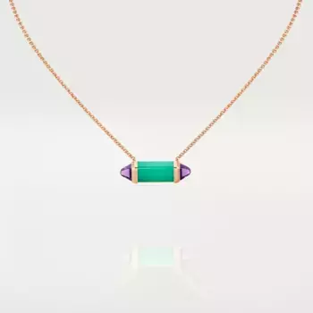 Колье Cartier Les Berlingots de Cartier, розовое золото/хризопраз/аметист