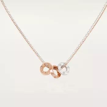 Колье Cartier Love 6 Diamonds, розовое / белое золото / бриллианты