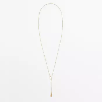 Колье-цепочка Massimo Dutti Long With Detail Piece, золотистый