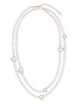 Колье Chants из розового золота с жемчугом и бриллиантами TASAKI, серебяный