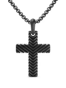 Колье Chevron Cross Pendant David Yurman, черный