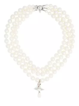 Колье-чокер Three-Row Drop с жемчугом Vivienne Westwood, белый