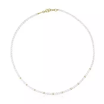 Колье-чокер Tous Cultured Pearls Gloss Choker, позолоченное серебро/жемчуг