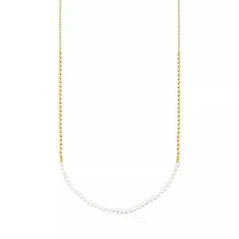 Колье-чокер Tous Vermeil Gloss, позолоченное серебро/жемчуг