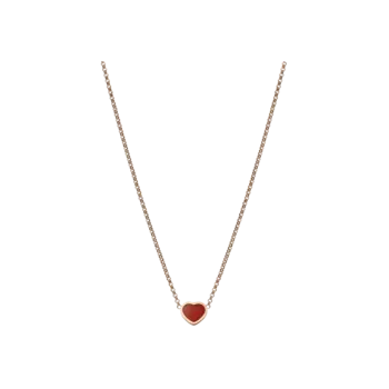 Колье Chopard My happy hearts из розового золота с сердоликом