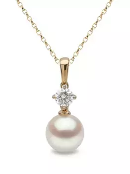 Колье Classic Akoya из желтого золота с жемчугом и бриллиантами Yoko London, золотой