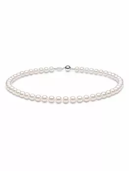Колье Classic из белого золота с жемчугом 8 мм Yoko London, серебряный