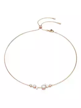 Колье Constella из розового золота с кристаллами Swarovski, розовый