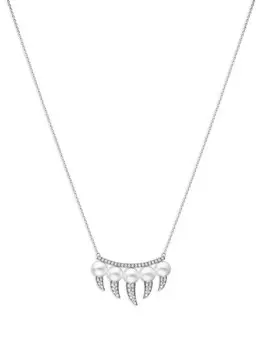 Колье Danger Fang из белого золота с жемчугом и бриллиантами TASAKI, серебряный