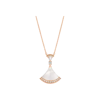 Колье divas' dream из розового золота с подвеской из перламутра и бриллиантов Bulgari