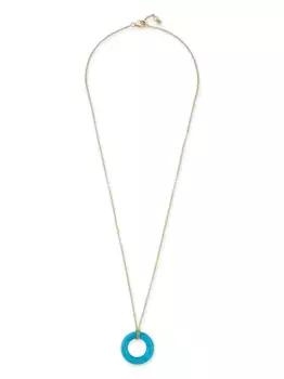 Колье Donut из желтого золота с бирюзой Mateo, золотой