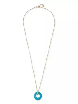 Колье Donut из желтого золота с бриллиантами и бирюзой Mateo, золотой
