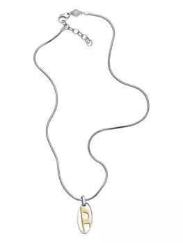 Колье Dx1421 с подвеской-логотипом Diesel, серебряный
