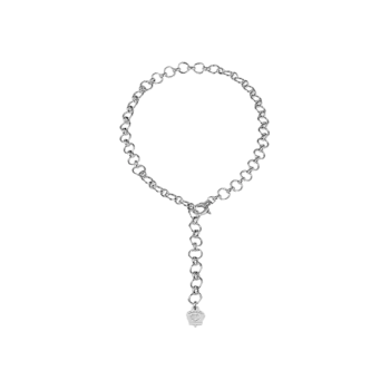 Колье et voila' из серебряного овала и круглых звеньев с колокольчиком Chantecler