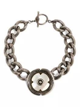 Колье ETRO с цветочным мотивом, серебряный