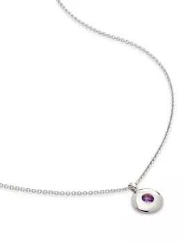 Колье February Birthstone с подвеской Monica Vinader, серебряный