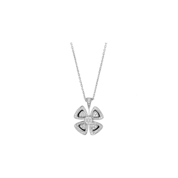 Колье fiorever из белого золота с бриллиантами Bulgari