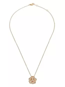 Колье Flora из розового золота с бриллиантами LEO PIZZO, розовый