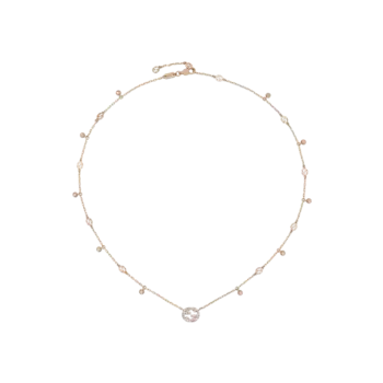 Колье Gucci Interlocking из розового золота с бриллиантами