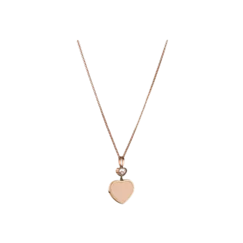 Колье happy hearts heart из розового золота с бриллиантами и розовыми камнями Chopard