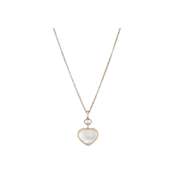 Колье happy hearts из розового золота с бриллиантами и перламутром Chopard