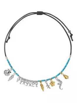 Колье Icons De La Mer с бусинами VERSACE, серебяный