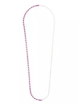 Колье из белого золота с жемчугом и эмалью ERA, белый