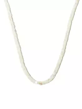 Колье из желтого золота с перламутром и бриллиантами Sydney Evan, золотой