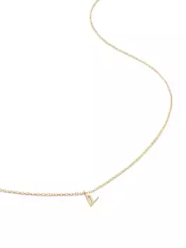 Колье из желтого золота с подвеской Initial V Monica Vinader, золотой