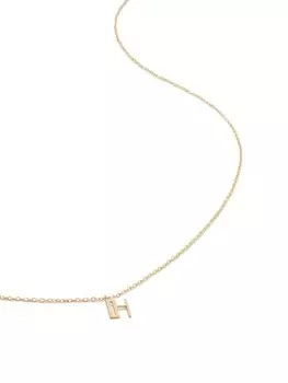 Колье из желтого золота с подвеской Initial H Monica Vinader, золотой