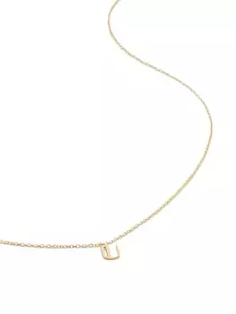 Колье из желтого золота с подвеской Initial U Monica Vinader, золотой