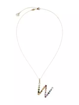 Колье из желтого золота с подвеской в форме буквы W из топазов Dolce & Gabbana, золотой