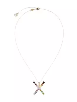 Колье из желтого золота с подвеской в форме буквы X из топазов Dolce & Gabbana, золотой