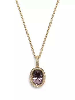 Колье из желтого золота с турмалином и бриллиантами Octavia Elizabeth, золотой