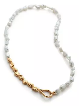 Колье Keshi с жемчугом Monica Vinader, золотой