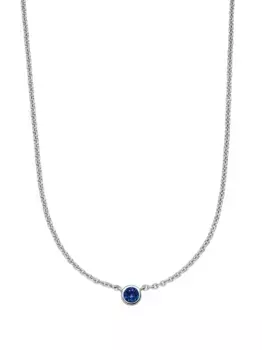 Колье Laya из белого золота с сапфирами VEYNOU, серебяный
