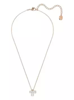 Колье Mesmera из розового золота в форме груши Swarovski, белый