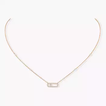 Колье Messika Move Uno Pav, розовое золото/бриллианты