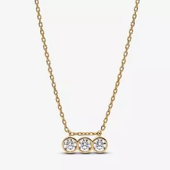 Колье Pandora Era Lab-grown Diamond Triple Bezel 0.45 carat, золото