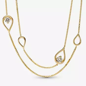 Колье Pandora Infinite Lab-grown Diamond Long Pendant 0.50 carat, золото