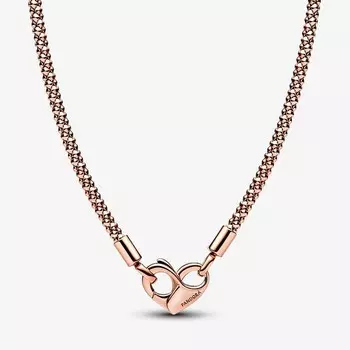 Колье Pandora Moments Studded, розовое золото