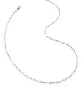 Колье Paperclip из белого золота Monica Vinader, серебряный