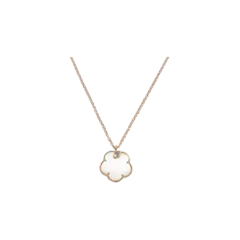 Колье petit joli из розового золота с цветком белого агата, белыми бриллиантами и шампанским Pasquale Bruni