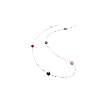 Колье petit joli из розового золота с цветами из фантазийных камней и бриллиантов Pasquale Bruni