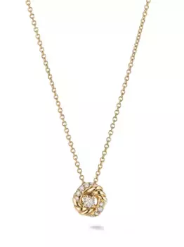 Колье Petite Infinity из желтого золота с бриллиантами David Yurman, золотой